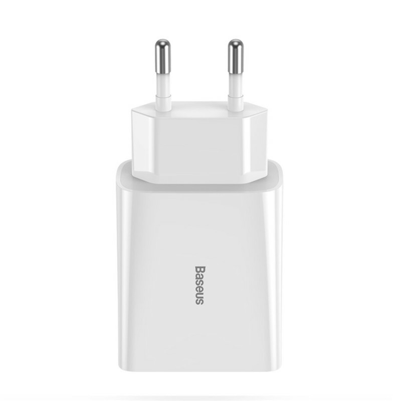 Мережевий зарядний пристрій Baseus Speed Mini QC Dual U Quick Charger 18W EU White