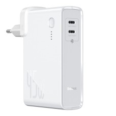 Зарядний пристрій Baseus Power Station (GaN) 2 in1 Q.C. Power bank Charger C+C 10000mAh 45W White