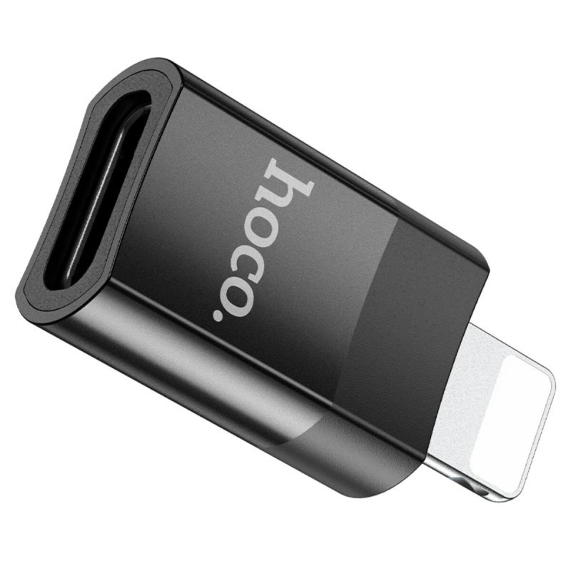 Кабель-перехiдник HOCO UA17 iP Male to Type-C female USB2.0 adapter Black