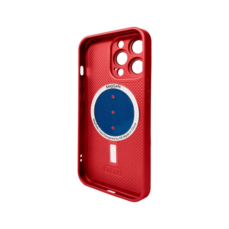 Чохол для смартфона AG Glass Matt Frame Color MagSafe Logo for Apple iPhone 13 Pro Cola Red