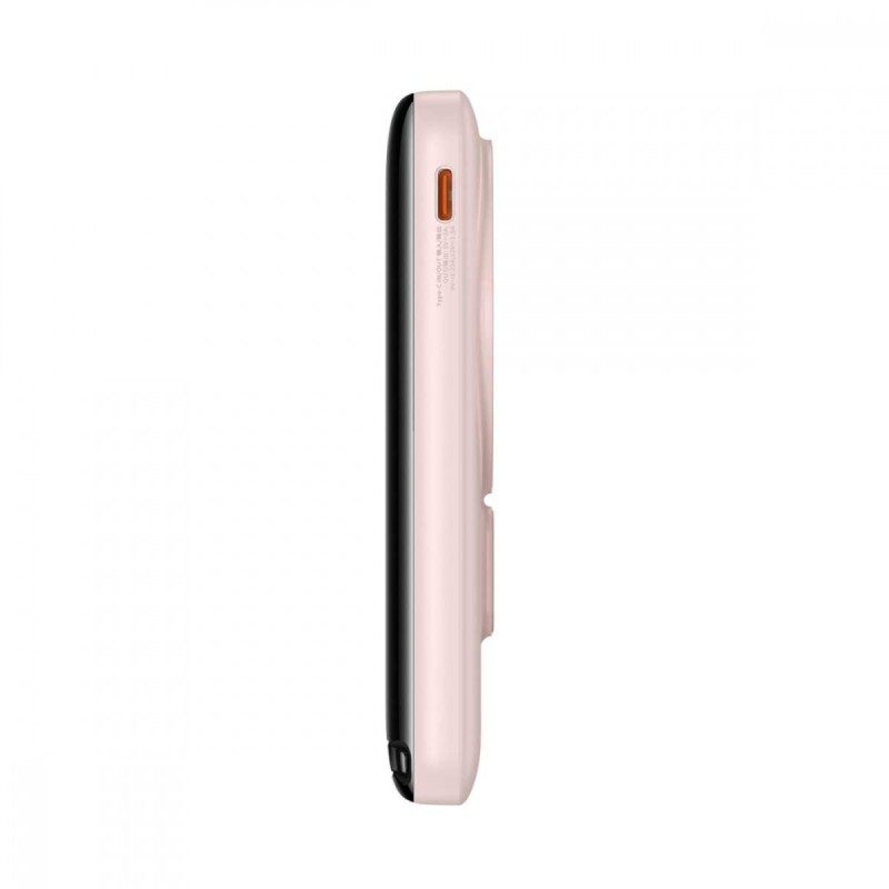 Зовнішній акумулятор Baseus Magnetic Bracket Wireless Fast Charge Power Bank 10000mAh 20W Pink (With cable Type-C to Type-C 60W (20V/3A)