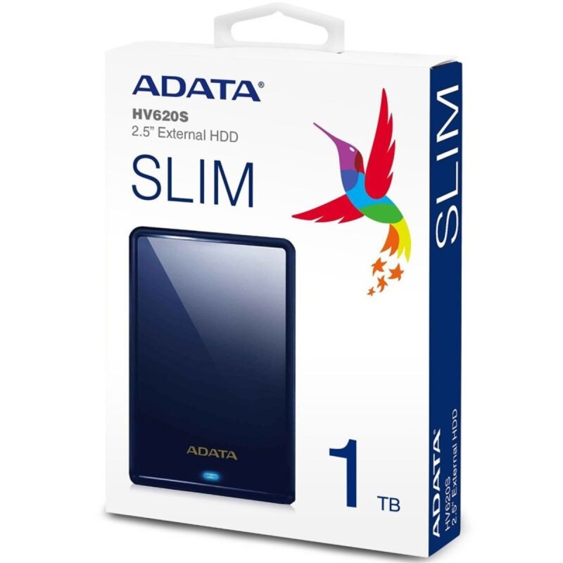PHD External 2.5'' ADATA USB 3.2 Gen. 1 DashDrive Classic HV620S 1TB Slim Blue