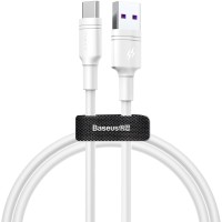Кабель Baseus Double-Ring QuickCharge Cable USB For Type-C 5A 1m White