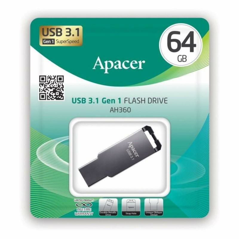 Flash Apacer USB 3.1 AH360 64GB Ashy