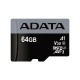 microSDXC (UHS-1 U3) A-DATA Premier Pro 64Gb Class 10 V30S A2 (R-100Mb/s W85Mb/s) (adapter SD)