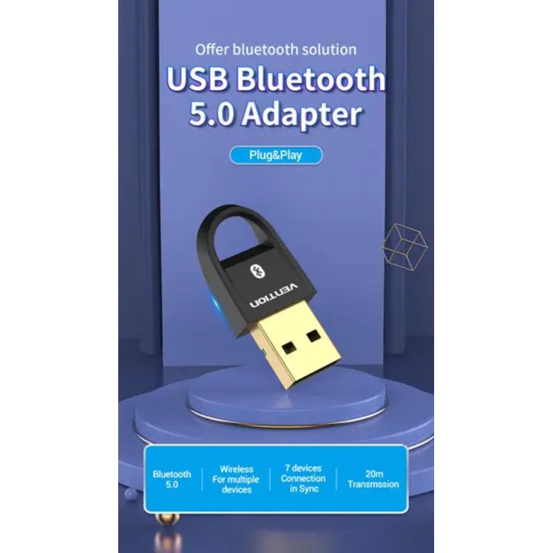 Адаптер  Vention USB Bluetooth5.0 Adapter Black (CDSB0)