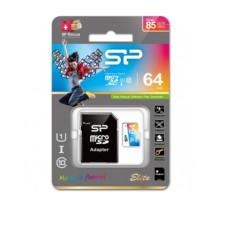 microSDXC (UHS-1 U1) SiliconPower Elite Color 64Gb class 10 A1 V10 (adapter SD)