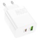Мережевий зарядний пристрій BOROFONE BA75A Powerful dual port PD30W+QC3.0 charger White