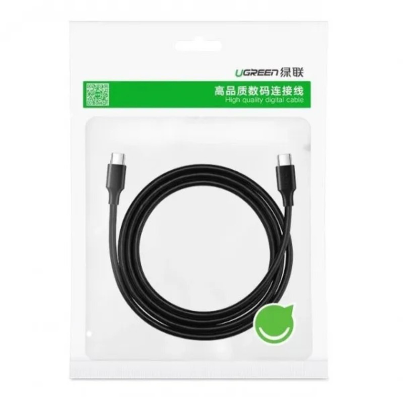 Кабель UGREEN US286 USB 2.0 Type C to Type C Cable Nickel Plating 1.5m (Black) (UGR-50998)