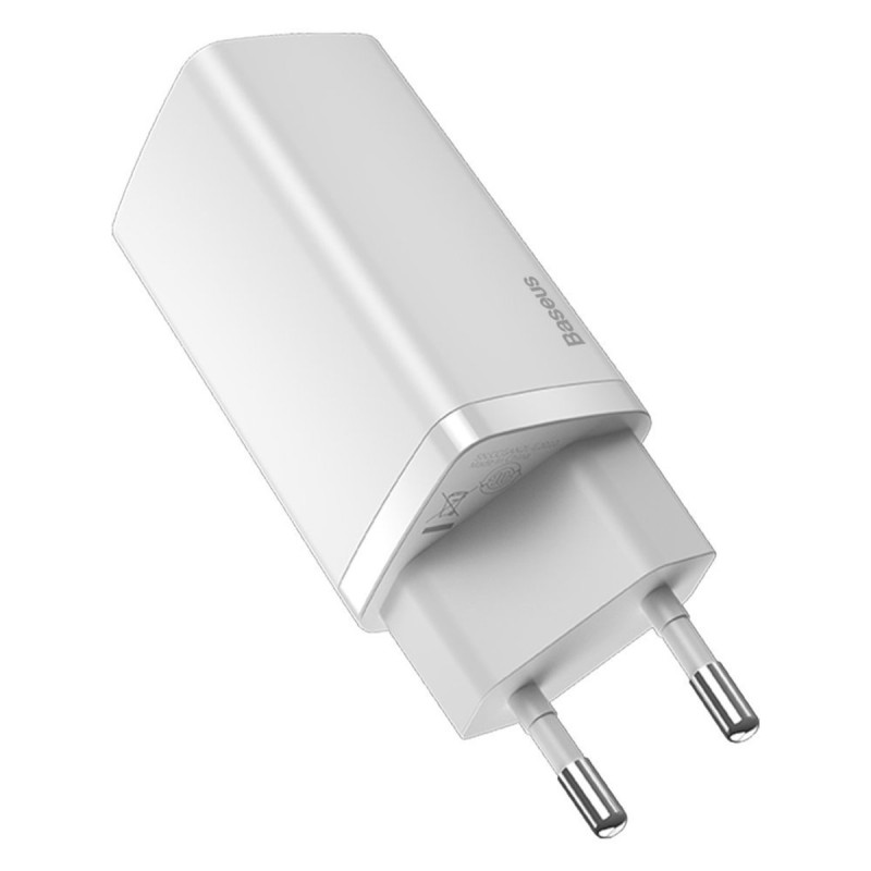 Мережевий зарядний пристрій Baseus GaN Lite Quick Charger C+C 65W EU White