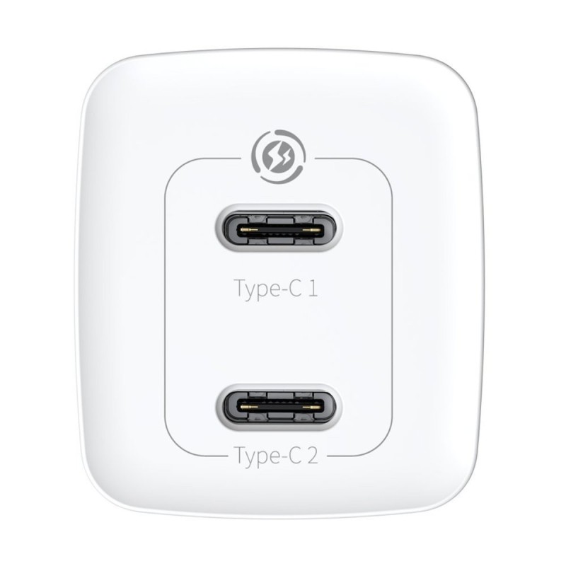 Мережевий зарядний пристрій Baseus GaN Lite Quick Charger C+C 65W EU White