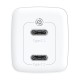Мережевий зарядний пристрій Baseus GaN Lite Quick Charger C+C 65W EU White