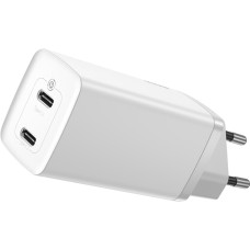 Мережевий зарядний пристрій Baseus GaN Lite Quick Charger C+C 65W EU White