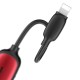 Кабель-перехiдник Baseus IP Male to Dual iP&3.5mm Female L51 Red+Black