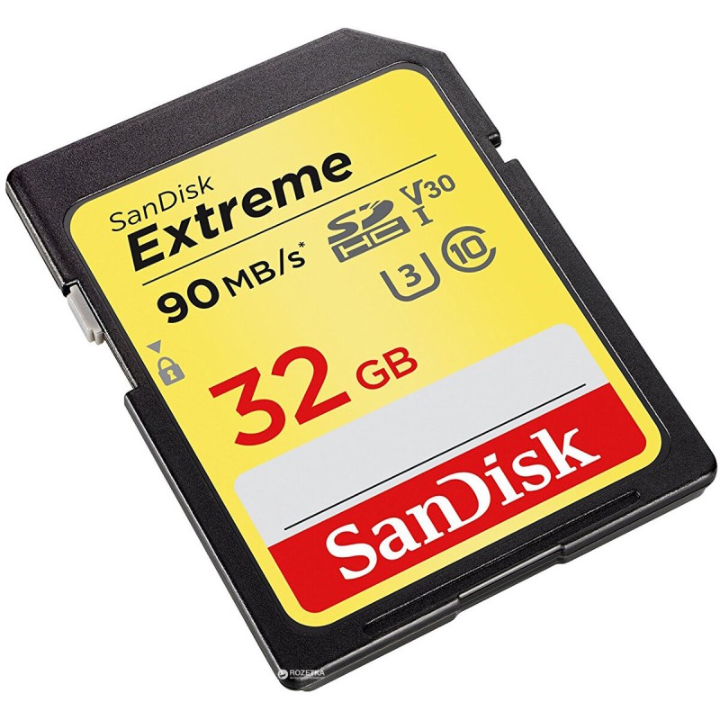 SDHC (UHS-1 U3) SanDisk Extreme 32Gb class 10 (90Mb/s, 600x)