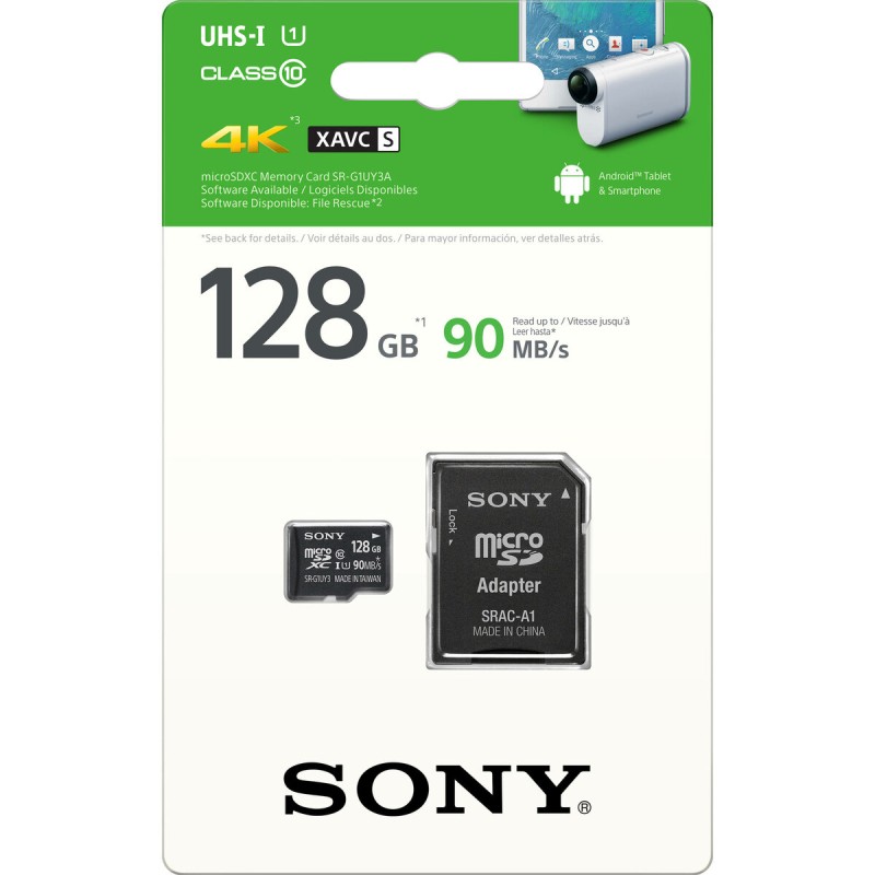 microSDXC (UHS-1 U1) Sony 128Gb class 10 (90MB/s) (adapter SD)