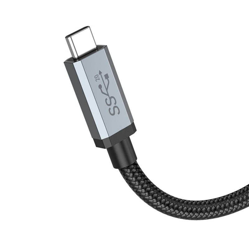 Кабель HOCO US06 USB3.2 20Gbps 100W HD high speed data cable(L=1M) Black