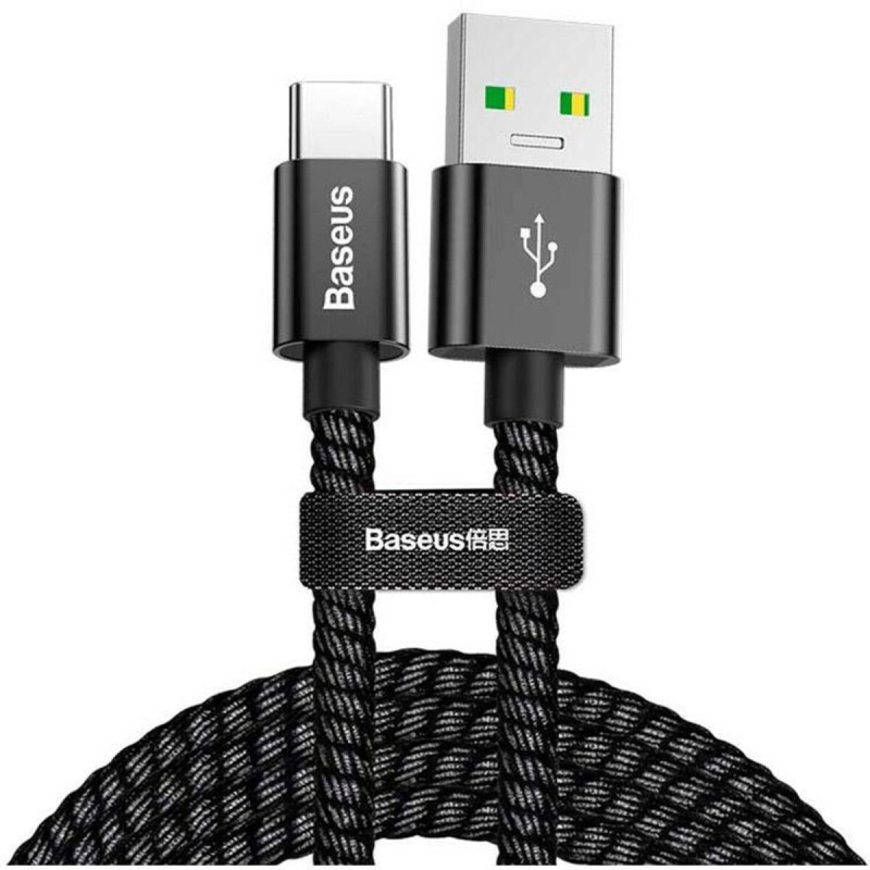 Кабель Baseus Double Fast Charging USB Cable For Type-C 5A 1m Black