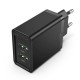 Зарядний пристрій Vention Two-Port USB(A+A) Wall Charger (18W/18W) EU-Plug Black (FBAB0-EU)