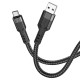 Кабель HOCO U110 USB to Type-C 2.4A, 1.2m, nylon, aluminum connectors, Black