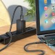 Кабель HOCO U110 USB to Type-C 2.4A, 1.2m, nylon, aluminum connectors, Black