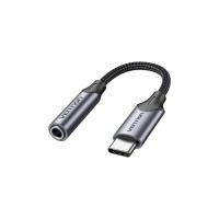 Адаптер Vention USB-C Male to 3.5MM Earphone Jack With DAC Adapter 0.1M Gray Aluminum Alloy Type (BGMHA)
