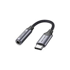 Адаптер Vention USB-C Male to 3.5MM Earphone Jack With DAC Adapter 0.1M Gray Aluminum Alloy Type (BGMHA)