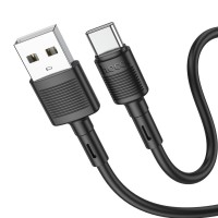 Кабель HOCO X83 USB to Type-C 3A, 1m, PVC, PVC connectors, Black