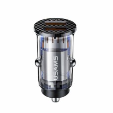 АЗП Usams US-CC122 C23 36W Dual USB Mini Fast Car Charger Transparent black
