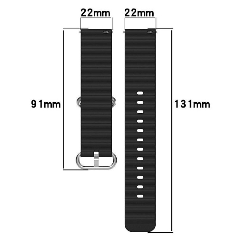 Ремінець для годинника Universal Ocean 22mm 2.Black
