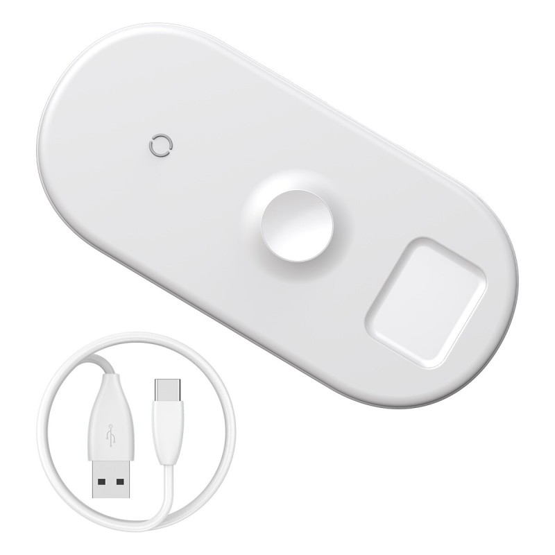 БЗП Baseus Smart 3in1 Wireless Charger For Phone+Watch+Pods White