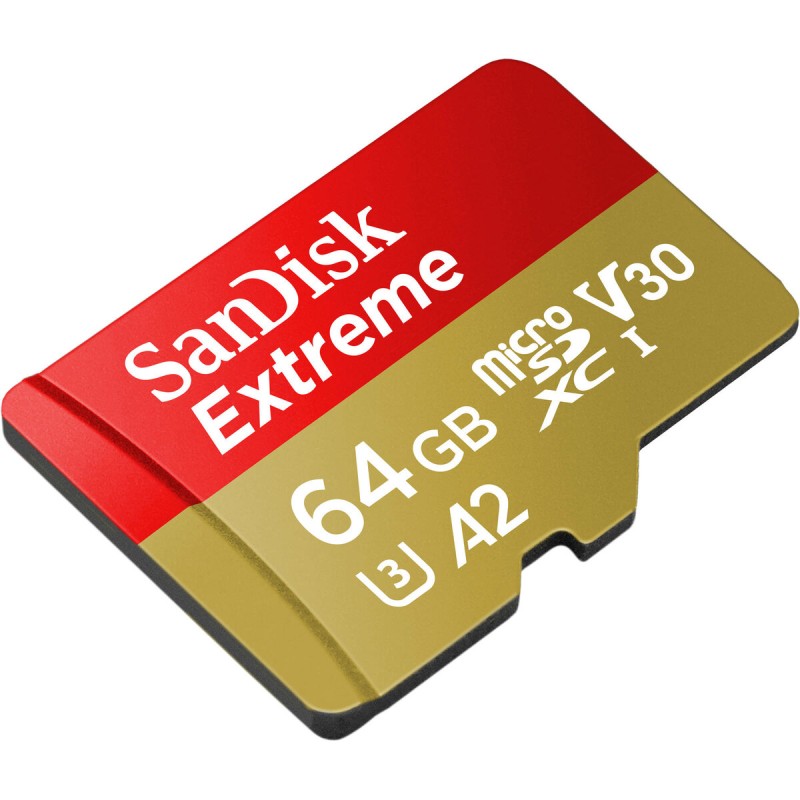 microSDXC (UHS-1 U3) SanDisk Extreme Action 64Gb class 10  A2 V30 (R160MB/s) (adapter SD)