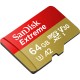 microSDXC (UHS-1 U3) SanDisk Extreme Action 64Gb class 10  A2 V30 (R160MB/s) (adapter SD)
