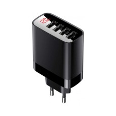 Мережевий зарядний пристрій Baseus Mirror Lake Digital Display 4USB Travel Charger 30W (EU) Black