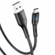 Кабель Usams US-SJ460 Type-C Smart Power-off Cable U-Bob Series 1.2m Black