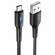 Кабель Usams US-SJ460 Type-C Smart Power-off Cable U-Bob Series 1.2m Black