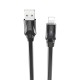 Кабель BOROFONE BU12 USB to iP, 2.4A, 1.2m, silicone, zinc connectors, light indicator, Black