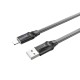 Кабель BOROFONE BU12 USB to iP, 2.4A, 1.2m, silicone, zinc connectors, light indicator, Black