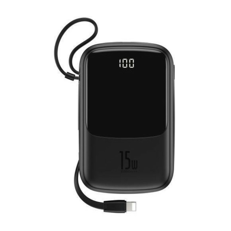 Зовнішній акумулятор Baseus Q pow Digital Display 3A Power Bank 10000mAh (With IP Cable)Black