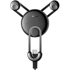 Тримач для мобiльного Baseus YY Holder With Type-C Cable Black