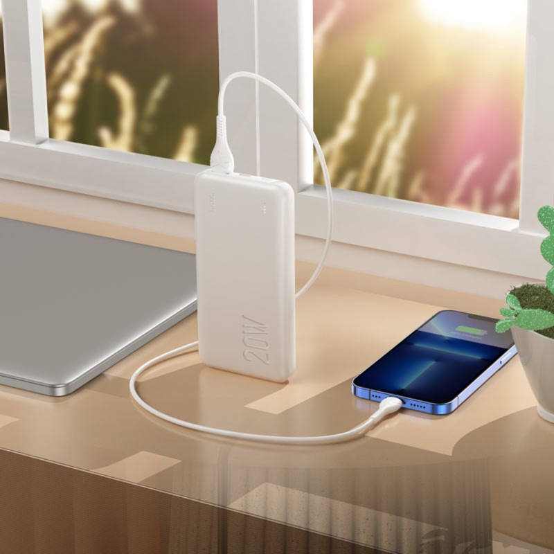 Зовнішній акумулятор HOCO J87 Tacker PD20W+QC3.0 power bank(10000mAh) White