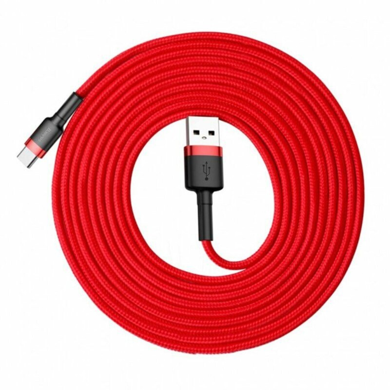 Кабель Baseus Cafule Cable USB For Type-C 2A 3m Red+Red
