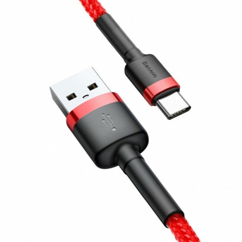 Кабель Baseus Cafule Cable USB For Type-C 2A 3m Red+Red