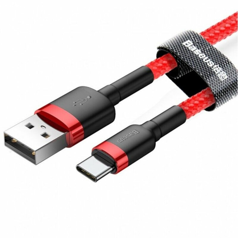 Кабель Baseus Cafule Cable USB For Type-C 2A 3m Red+Red