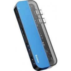 USB-Hub Baseus Transparent Series Type-C Multifunctional HUB Adapter Blue