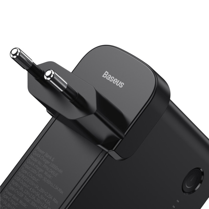 Зарядний пристрій Baseus Power Station (GaN) 2 in1 Q.C. Power bank Charger C+C 10000mAh 45W Black