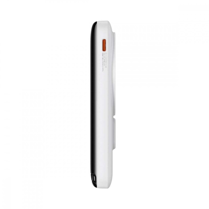 Зовнішній акумулятор Baseus Magnetic Bracket Wireless Fast Charge Power Bank 10000mAh 20W White (With cable Type-C to Type-C 60W (20V/3A)