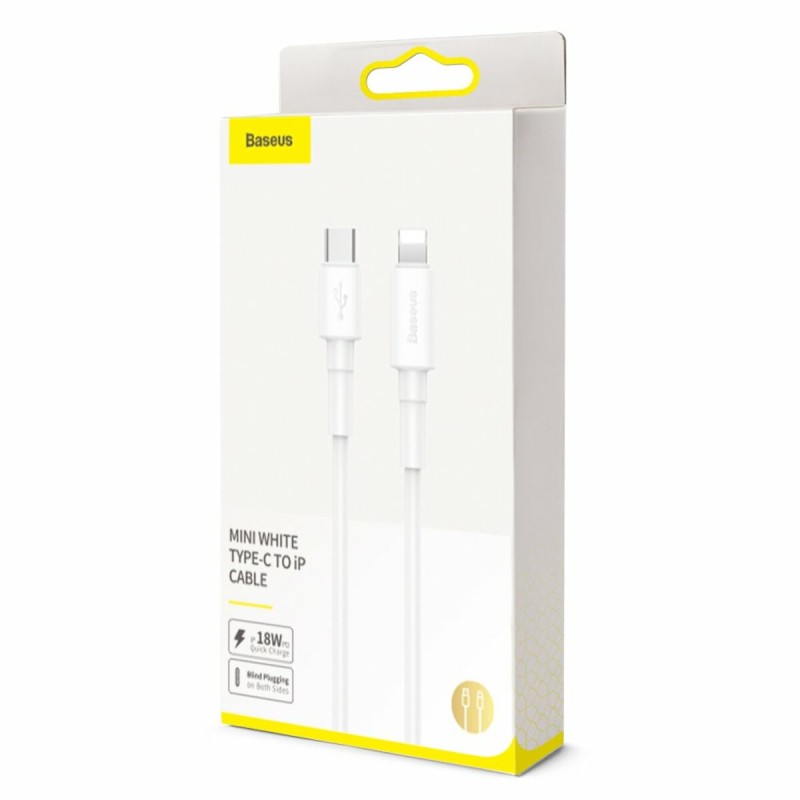 Кабель Baseus Mini White Cable Type-C to iP PD 20W 1m White