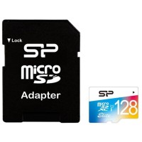 microSDXC (UHS-1 U1) SiliconPower Elite Color 128Gb class 10 A1 V10 (adapter SD)