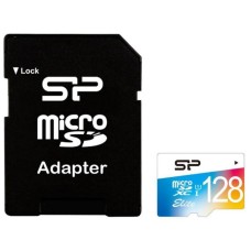microSDXC (UHS-1 U1) SiliconPower Elite Color 128Gb class 10 A1 V10 (adapter SD)